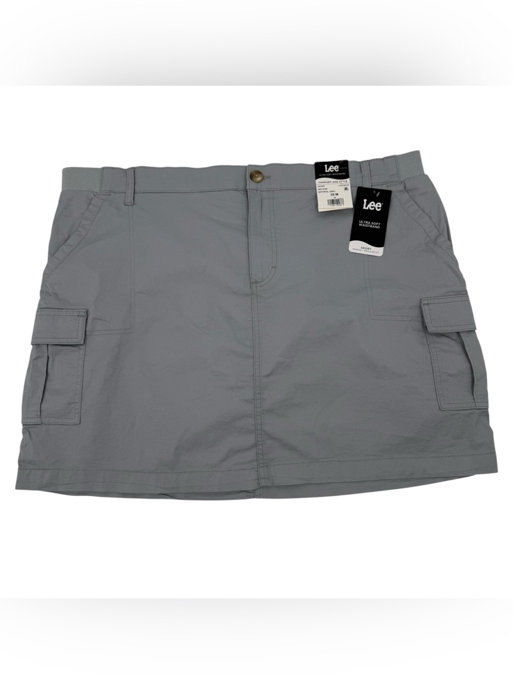 NWT Lee Skort Women’s Size 22 Gray grey comfort waist New